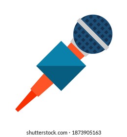 Illustration of microphone. Stylized journalistic equipment icon.