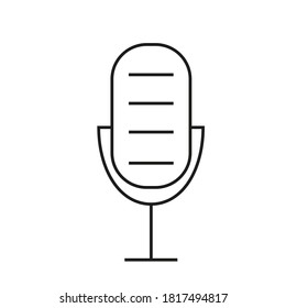 Illustration of microphone thin line icon design