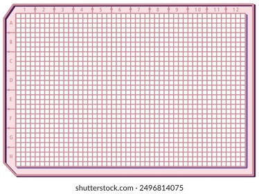 illustration of microplate layout, laboratory equipment - vector