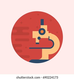 Illustration of a Microscope. Flat School Icons