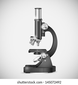 illustration of microscope on abstract background