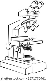 Illustration of microscope, illustration of microscope, microscope outline