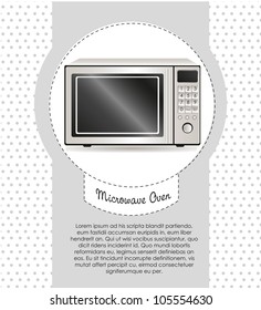 Illustration of a microwave,  on dots background, vector illustration