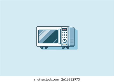 Illustration Microwave oven kitchen. Vector illustration.