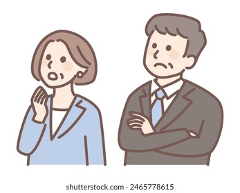 illustration of middle aged man and woman