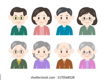Illustration of middle and old age