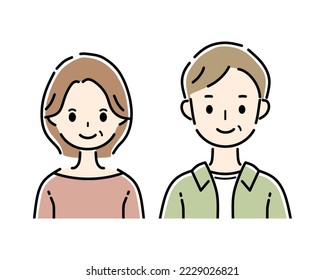 Illustration of a middle-aged couple.