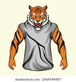 illustration of a mighty tiger mascot