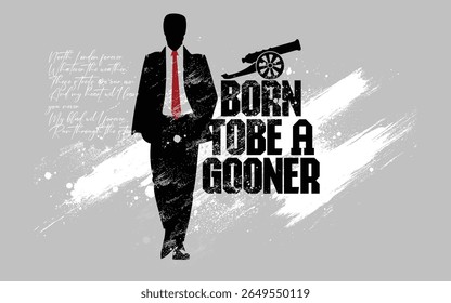 Ilustração de Mikel Arteta, gerente do Arsenal FC com Born para ser um vetor de design de tipografia mais bonita