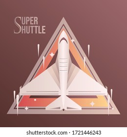 illustration of a military fighter plane, a very powerful and fast aircraft. super shuttle transportation design. retro style