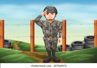 Illustration of a military officer