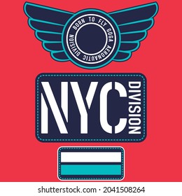 Illustration military patch with text and background
