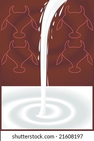 Illustration of milk with a background	