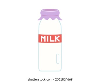 Es una ilustración de la leche en una botella.