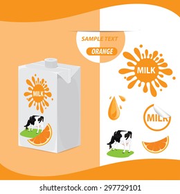 illustration. Milk carton,package, vector 1