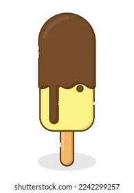 illustration of milk ice cream with chocolate cream, suitable for additional element to design, presentation and background