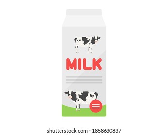Illustration of milk in a pack.