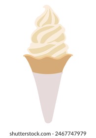 Illustration of milk soft serve ice cream