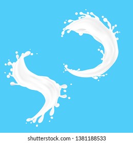 illustration of milk splashes. vector illustration
