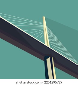 Illustration of The Millau Bridge 
