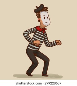illustration of a mime, vector
