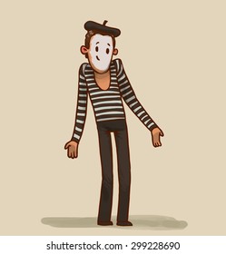 illustration of a mime, vector