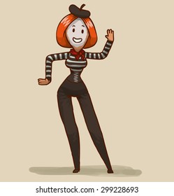 illustration of a mime, vector