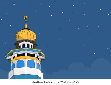 illustration of the minaret of a mosque