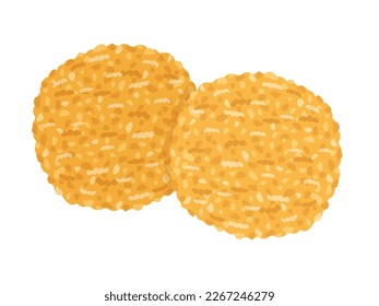 An illustration of mince cutlet, a side dish.