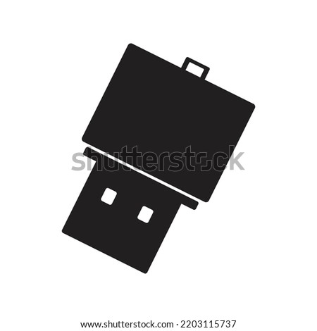 illustration of mini flashdisk with black colour transparant background