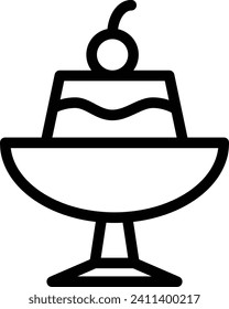 Illustration mini line drawing food pudding