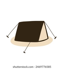 Illustration of minimal camping tent isolated on white background