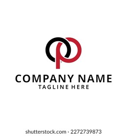 Illustration minimales OP-Monogramm-Logo, Buchstabe OP PO Anfangslogo