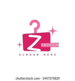 illustration of minimalist botique logo design . the elegant hanger icon initial capital letter Z