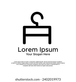 illustration of minimalist botique logo design . the elegant hanger icon initial capital letter A