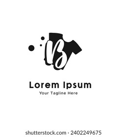 illustration of minimalist botique logo design . the elegant tshirt icon initial combine letter B