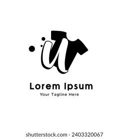 illustration of minimalist botique logo design . the elegant tshirt icon initial combine letter U