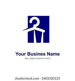 illustration of minimalist botique logo design . the elegant hanger icon initial capital letter M