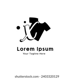 illustration of minimalist botique logo design . the elegant tshirt icon initial combine letter X
