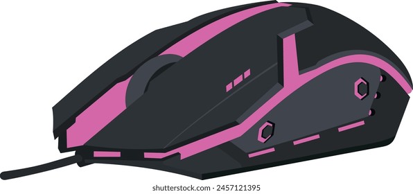 Illustration of a minimalist gaming mouse vector graphic, ideal for product design or packaging.