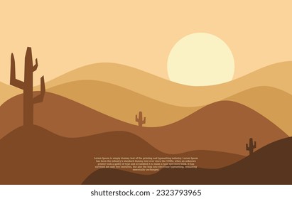 illustration of a minimalist landscape with a horizontal view of a mountain, moon and lake, suitable for wall art etc. flat design style. digital drawing