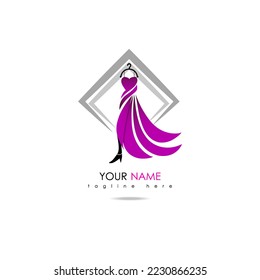 illustration of a minimalist logo design can be used for women's clothing products, symbols, signs, online shop logos, special clothing logos, boutique 