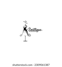 illustration of a minimalist logo design can be used for women's clothing products, symbols, signs, online shop logos, special clothing logos, boutique 