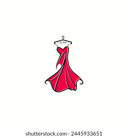 illustration of a minimalist logo design can be used for women's clothing products, symbols, signs, online shop logos, special clothing logos, boutique