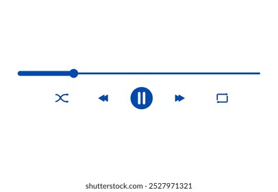 Illustration of Minimalist Media Player Controls with Progress Bar