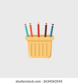 uma ilustração de uma caixa de lápis minimalista