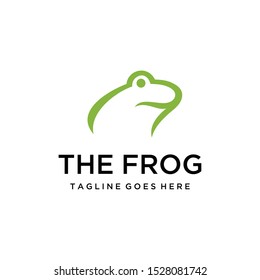 Illustration Minimalist stylized cartoon green frog logo design