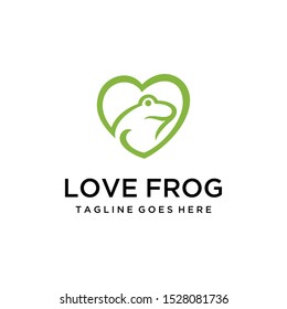 Illustration Minimalist stylized cartoon love frog animal logo