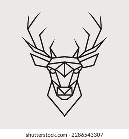 illustration of a minimalistic deer head vector.