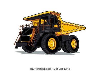 illustration of a mining car in color